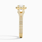 Fortuna Halo Diamond Ring (1/2 ct. tw.) Yellow Gold 18k Cushion Engagement Ring