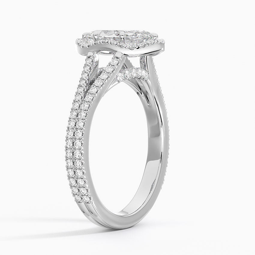 Fortuna Halo Diamond Ring (1/2 ct. tw.) Platinum Marquise Engagement Ring