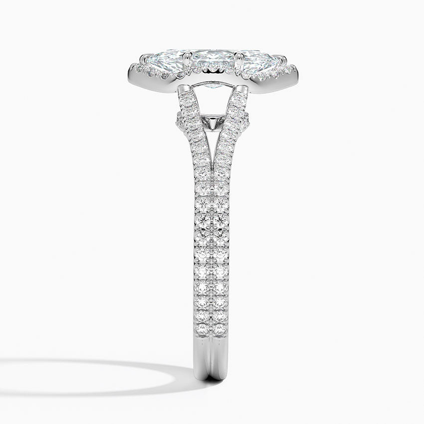 Fortuna Halo Diamond Ring (1/2 ct. tw.) Platinum Marquise Engagement Ring