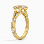 Fortuna Halo Diamond Ring (1/2 ct. tw.) Yellow Gold 18k Marquise Engagement Ring
