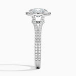 Fortuna Halo Diamond Ring (1/2 ct. tw.) Platinum Oval Engagement Ring