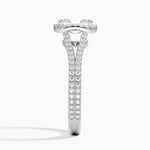 Fortuna Halo Diamond Ring (1/2 ct. tw.) Platinum Radiant Engagement Ring