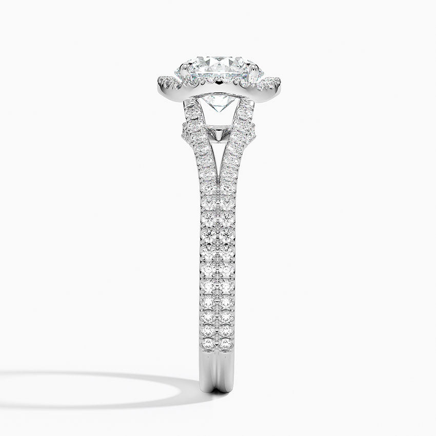 Fortuna Halo Diamond Ring (1/2 ct. tw.) Platinum Round Engagement Ring