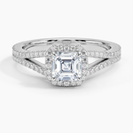 Fortuna Halo Diamond Ring (1/2 ct. tw.) Platinum Asscher Engagement Ring