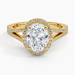 Fortuna Halo Diamond Ring (1/2 ct. tw.) Yellow Gold 18k Oval Engagement Ring