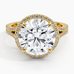 Fortuna Halo Diamond Ring (1/2 ct. tw.) Yellow Gold 18k Round Engagement Ring