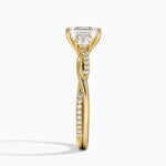 Petite Twisted Vine Three Stone Diamond Ring (2/5 ct. tw.) Yellow Gold 18k Emerald Engagement Ring