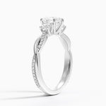 Petite Twisted Vine Three Stone Diamond Ring (2/5 ct. tw.) Platinum Heart Engagement Ring