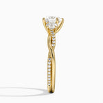 Petite Twisted Vine Three Stone Diamond Ring (2/5 ct. tw.) Yellow Gold 18k Heart Engagement Ring