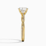 Petite Twisted Vine Three Stone Diamond Ring (2/5 ct. tw.) Yellow Gold 18k Oval Engagement Ring