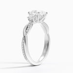Petite Twisted Vine Three Stone Diamond Ring (2/5 ct. tw.) Platinum Pear Engagement Ring