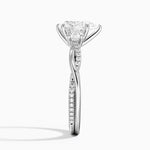 Petite Twisted Vine Three Stone Diamond Ring (2/5 ct. tw.) Platinum Pear Engagement Ring