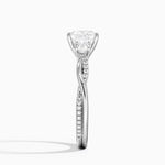 Petite Twisted Vine Three Stone Diamond Ring (2/5 ct. tw.) Platinum Princess Engagement Ring