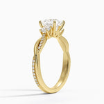 Petite Twisted Vine Three Stone Diamond Ring (2/5 ct. tw.) Yellow Gold 18k Princess Engagement Ring