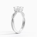 Petite Twisted Vine Three Stone Diamond Ring (2/5 ct. tw.) Platinum Radiant Engagement Ring