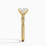 Petite Twisted Vine Three Stone Diamond Ring (2/5 ct. tw.) Yellow Gold 18k Radiant Engagement Ring