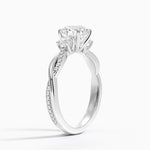 Petite Twisted Vine Three Stone Diamond Ring (2/5 ct. tw.) Platinum Round Engagement Ring