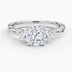 Petite Twisted Vine Three Stone Diamond Ring (2/5 ct. tw.) Platinum Cushion Engagement Ring