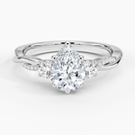 Petite Twisted Vine Three Stone Diamond Ring (2/5 ct. tw.) Platinum Pear Engagement Ring