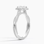 Petite Twisted Vine Halo Diamond Ring (1/4 ct. tw.) Platinum Cushion Engagement Ring