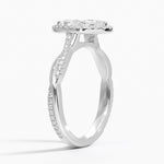 Petite Twisted Vine Halo Diamond Ring (1/4 ct. tw.) Platinum Marquise Engagement Ring