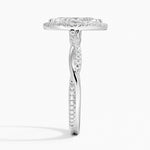 Petite Twisted Vine Halo Diamond Ring (1/4 ct. tw.) Platinum Marquise Engagement Ring