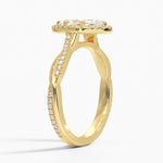 Petite Twisted Vine Halo Diamond Ring (1/4 ct. tw.) Yellow Gold 18k Marquise Engagement Ring