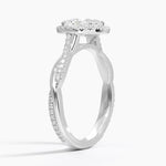 Petite Twisted Vine Halo Diamond Ring (1/4 ct. tw.) Platinum Oval Engagement Ring