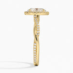 Petite Twisted Vine Halo Diamond Ring (1/4 ct. tw.) Yellow Gold 18k Oval Engagement Ring
