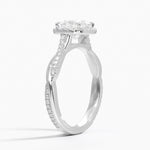 Petite Twisted Vine Halo Diamond Ring (1/4 ct. tw.) Platinum Princess Engagement Ring