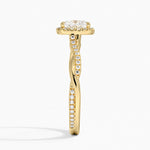Petite Twisted Vine Halo Diamond Ring (1/4 ct. tw.) Yellow Gold 18k Princess Engagement Ring