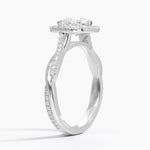 Petite Twisted Vine Halo Diamond Ring (1/4 ct. tw.) Platinum Round Engagement Ring