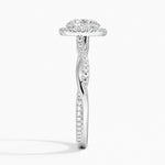 Petite Twisted Vine Halo Diamond Ring (1/4 ct. tw.) Platinum Round Engagement Ring