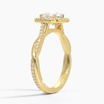 Petite Twisted Vine Halo Diamond Ring (1/4 ct. tw.) Yellow Gold 18k Round Engagement Ring