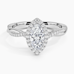 Petite Twisted Vine Halo Diamond Ring (1/4 ct. tw.) Platinum Marquise Engagement Ring