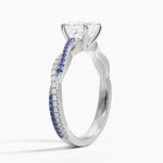 Petite Luxe Twisted Vine Sapphire and Diamond Ring (1/8 ct. tw.) Platinum Asscher Engagement Ring