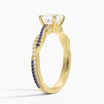 Petite Luxe Twisted Vine Sapphire and Diamond Ring (1/8 ct. tw.) Yellow Gold 18k Asscher Engagement Ring
