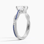 Petite Luxe Twisted Vine Sapphire and Diamond Ring (1/8 ct. tw.) Platinum Emerald Engagement Ring