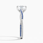 Petite Luxe Twisted Vine Sapphire and Diamond Ring (1/8 ct. tw.) Platinum Emerald Engagement Ring