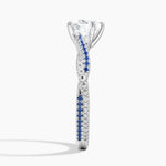 Petite Luxe Twisted Vine Sapphire and Diamond Ring (1/8 ct. tw.) Platinum Heart Engagement Ring