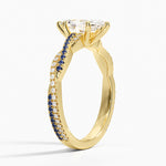 Petite Luxe Twisted Vine Sapphire and Diamond Ring (1/8 ct. tw.) Yellow Gold 18k Marquise Engagement Ring