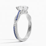 Petite Luxe Twisted Vine Sapphire and Diamond Ring (1/8 ct. tw.) Platinum Pear Engagement Ring
