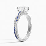 Petite Luxe Twisted Vine Sapphire and Diamond Ring (1/8 ct. tw.) Platinum Princess Engagement Ring