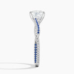 Petite Luxe Twisted Vine Sapphire and Diamond Ring (1/8 ct. tw.) Platinum Princess Engagement Ring
