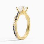 Petite Luxe Twisted Vine Sapphire and Diamond Ring (1/8 ct. tw.) Yellow Gold 18k Princess Engagement Ring