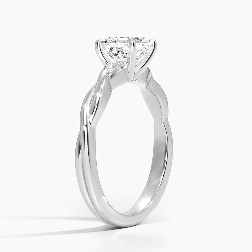 Twisted Vine Solitaire Ring Platinum Asscher Engagement Ring