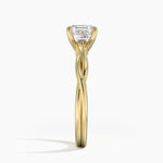 Twisted Vine Solitaire Ring Yellow Gold 18k Asscher Engagement Ring