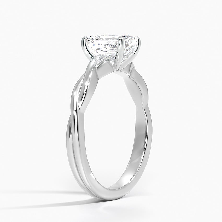 Twisted Vine Solitaire Ring Platinum Emerald Engagement Ring