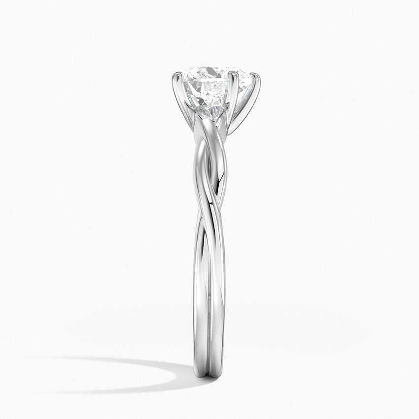 Twisted Vine Solitaire Ring Platinum Heart Engagement Ring
