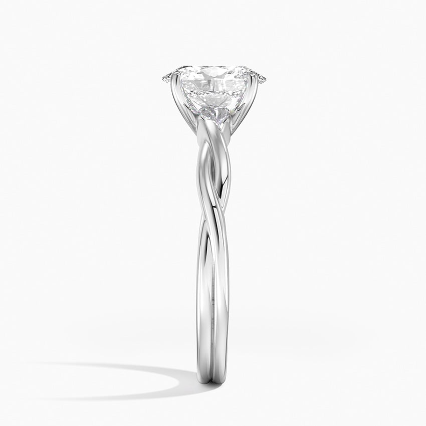 Twisted Vine Solitaire Ring Platinum Oval Engagement Ring